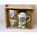 Boxed Portmeirion Botanic Gardens Cafetiere Coffee Set - Unused