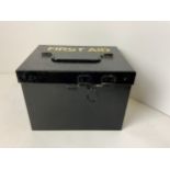Vintage Metal First Aid Box - 21cm x 16cm x 16cm