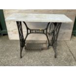 Singer Treadle Sewing Machine Base with Marble Top