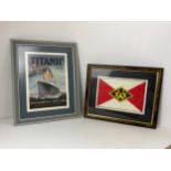 Framed Embroideries - Titanic the Worlds Largest Liner and Harland and Wolfe Shipbuilders, Belfast