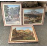 3x Framed Oils on Board