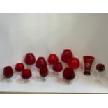 Quantity of Red Glass Glasses