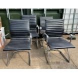 4x Modern Metal Framed Chairs