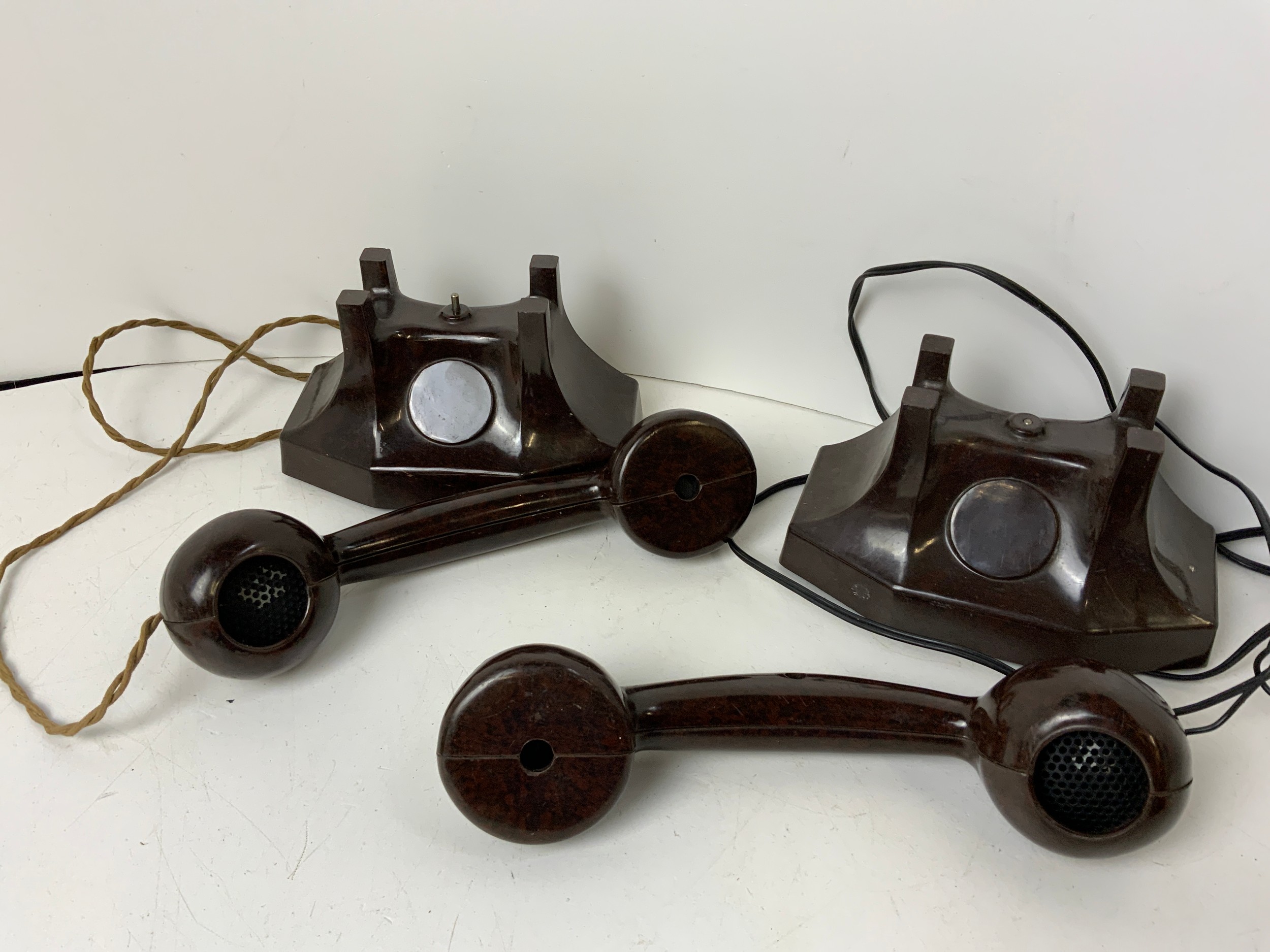 2x Art Deco Bakelite Phones - Image 2 of 2