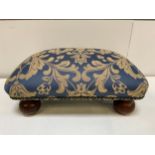 Fabric Footstool with Bun Feet