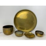 Brass Tray, Bowls and Dishes