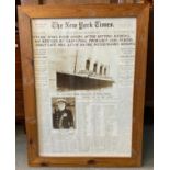 Framed New York Times - Sinking of the Titanic - Visible Print 85cm x 60cm