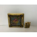 Simson Germany Tapestry Cigarette Lighter and Cigarette Case