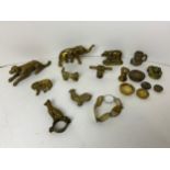 Collection of Small Brassware - Animals and Weights etc