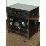 Oriental Hand Painted Cabinet - L61cm x W43cm x H66cm