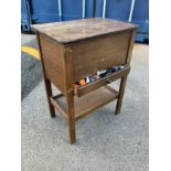 Oak Sewing Box and Contents