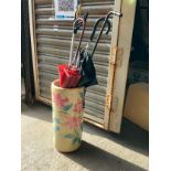 Umbrella Stand and Contents