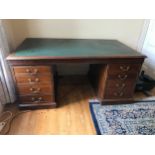 Mahogany Twin Pedestal Partners Desk