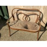 Bentwood Cane Seated Bench