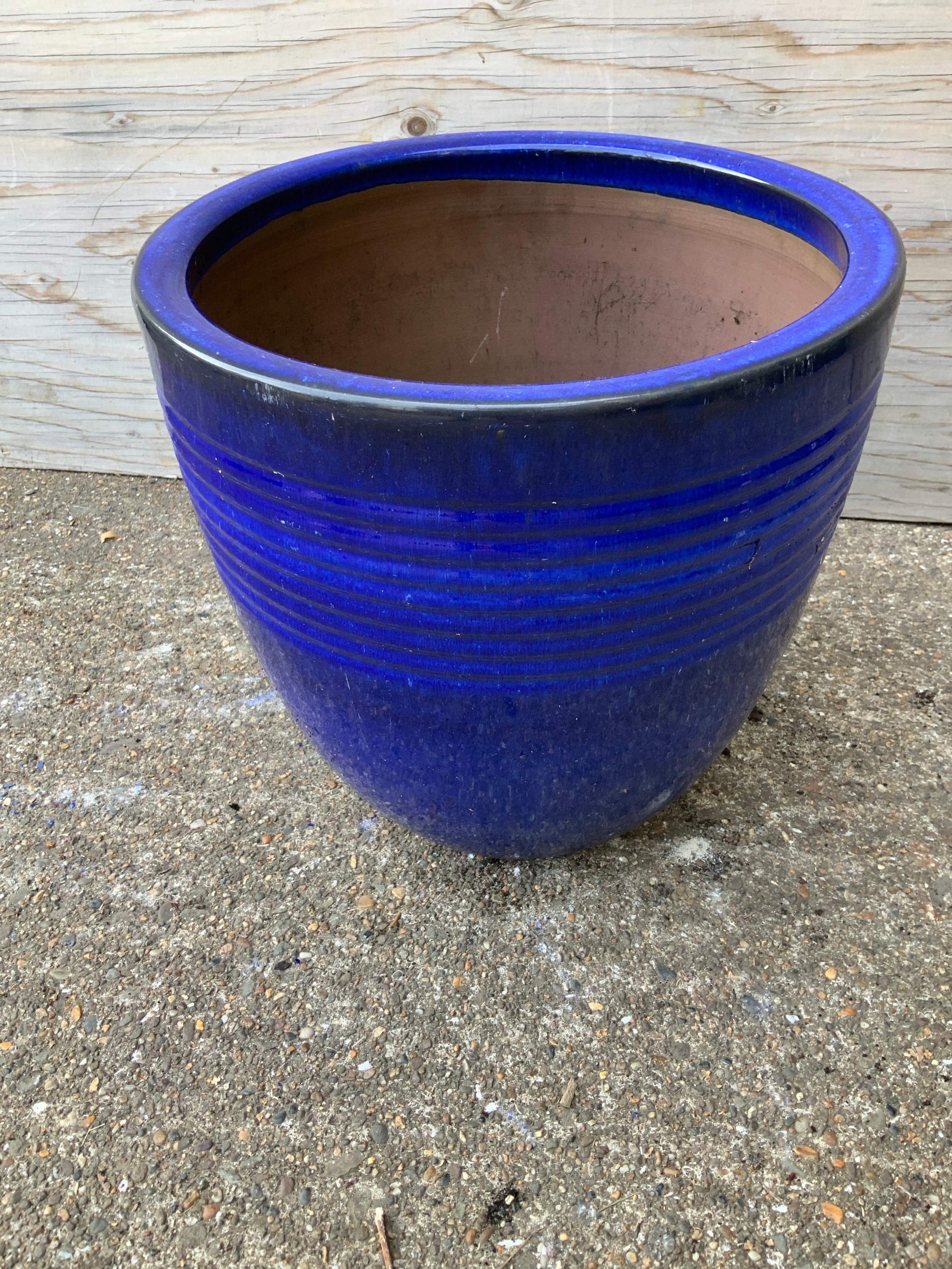 Blue Glazed Planter - 31cm H