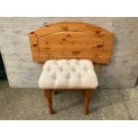 Pine Head Board and Dressing Table Stool