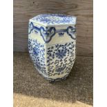 Blue and White Ceramic Seat - 46cm H