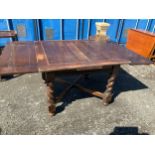 Oak Barley Twist Draw Leaf Table