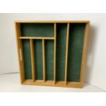 Green Lined Beech Cutlery Tray