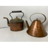 Pair of Copper Kettles - One Marked Edwin Winter Taunton