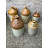 Stoneware Flagons to Include Exeter and Plymouth
