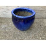 Blue Glazed Planter - 32cm H