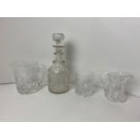 Decanter and Cut Glass Jug etc