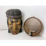 Wooden Tribal Head and Barrel Tap