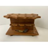 Wooden Pipe Rack with Pipe
