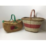 2x 50s Shopping Baskets with Plastic Decorations
