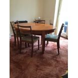 1970s Extending Table with 4x Chairs