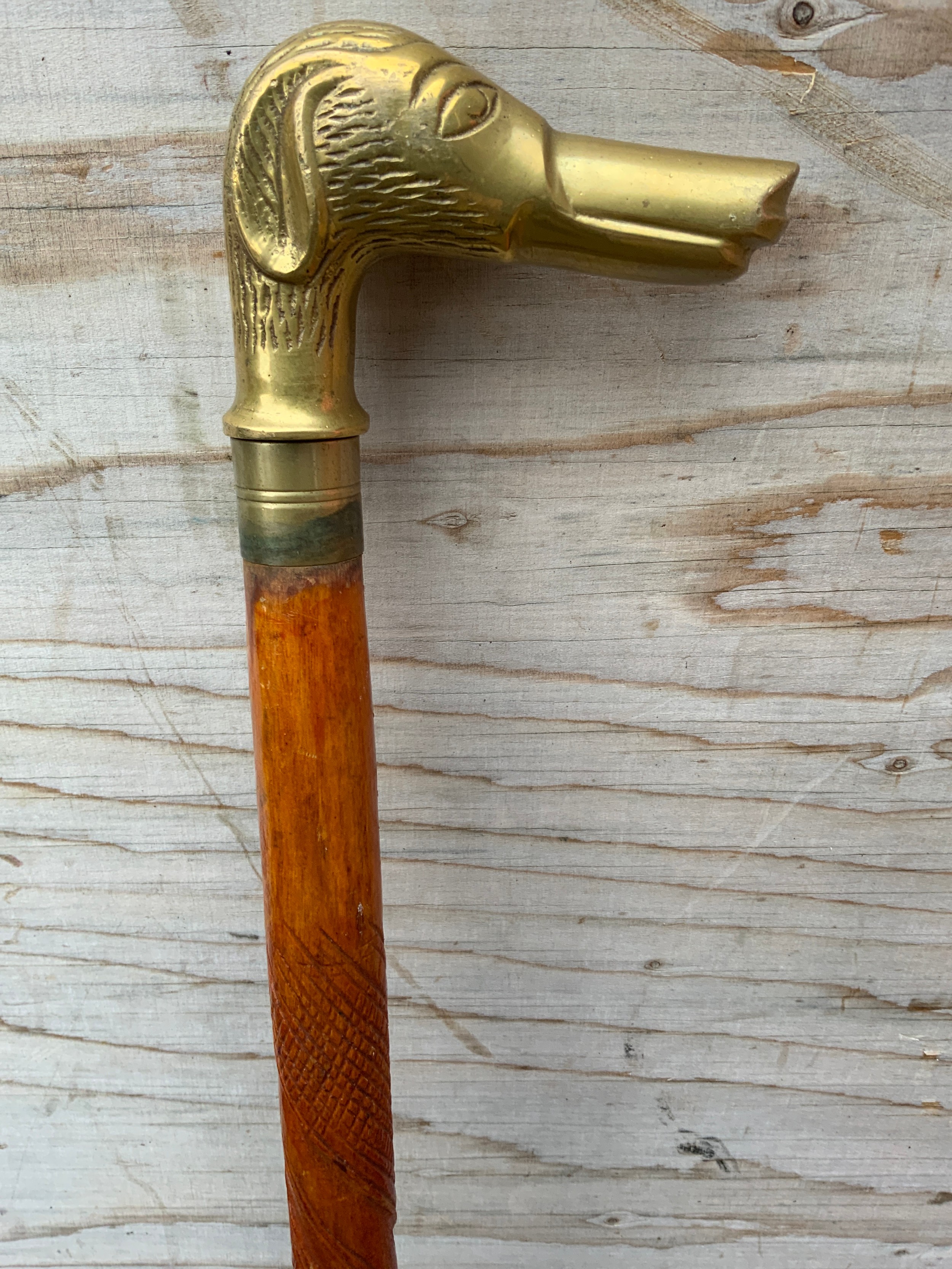 Brass Dog Head Walking Stick - Image 2 of 2