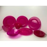 Pink Glass Fruit Salad Bowl, Dishes and Plates etc