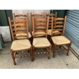 Set of 6x Rush Seated Chairs