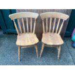 Pair of Slat Back Chairs