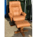 Swivel Reclining Chair with Matching Footstool