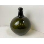 English Free Blown Pontiled Black Glass Chemist Storage Jar c1820 - 27cm High
