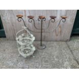 Wire Basket and Candle Holder