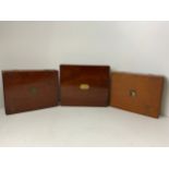 3x Treen Cutlery Boxes