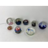 8x Glass Paperweights