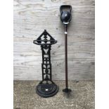 Antique Cast Iron Stick Holder and Shooting Stick