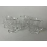 4x Dartington Glass Tankards