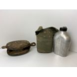 Old Pulley and Army Water Bottle