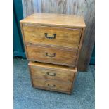 Pair of Two Drawer Chests with Recessed Handles - 63cm W x 46cm D x 54cm H