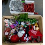 2x Boxes of Christmas Decorations - Tinsel and Baubles etc