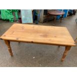 Solid Pine Kitchen Table - 183cm W x 93cm D x 78cm H