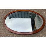 Oval Wood Framed Bevel Edged Mirror