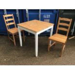 Part Painted Table with 2x Matching Chairs