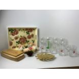 Decorative Wooden Tray, Glasses and Homewares etc