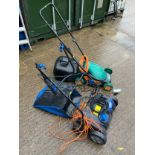 Electric Lawn Mower and Rake